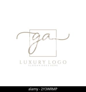 GA Initial Handschrift Logo Design Stock Vektor