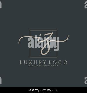 IZ Initial Handschrift Logo Design Stock Vektor