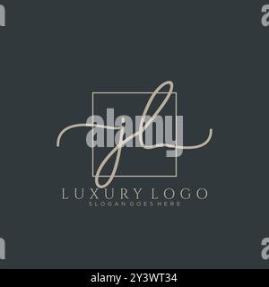 JL Initial Handschrift Logo Design Stock Vektor