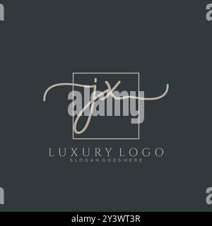 JX Initial Handschrift Logo Design Stock Vektor