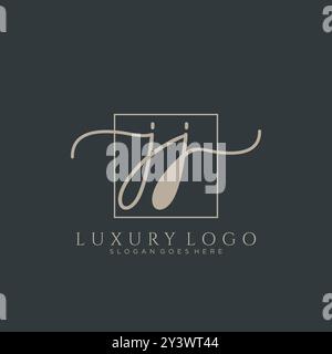 JJ Initial Handschrift Logo Design Stock Vektor