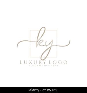 KY anfängliche Handschrift Logo Design Stock Vektor