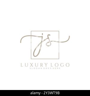 JS Initial Handschrift Logo Design Stock Vektor
