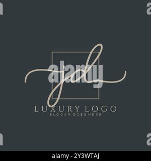 JD Initial Handschrift Logo Design Stock Vektor