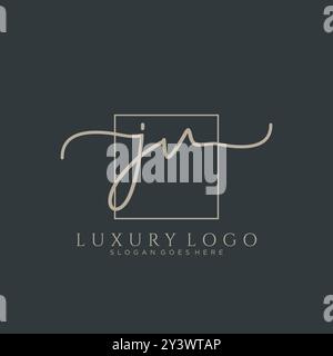 JV erste Handschrift Logo Design Stock Vektor
