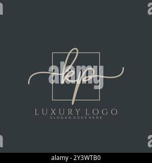 KP erste Handschrift Logo Design Stock Vektor