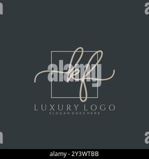 KF Initial Handschrift Logo Design Stock Vektor