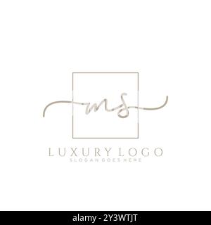 MS Initial Handschrift Logo Design Stock Vektor