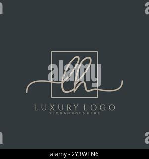 LH Initial Handschrift Logo Design Stock Vektor