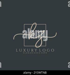 KZ Initial Handschrift Logo Design Stock Vektor