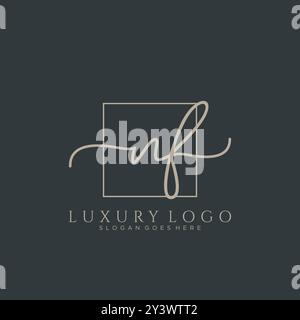 NF erste Handschrift Logo Design Stock Vektor
