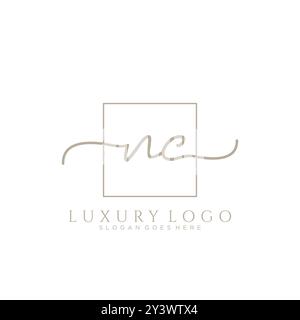 NC erste Handschrift Logo Design Stock Vektor