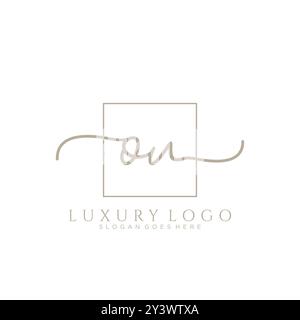 OU anfängliche Handschrift Logo Design Stock Vektor