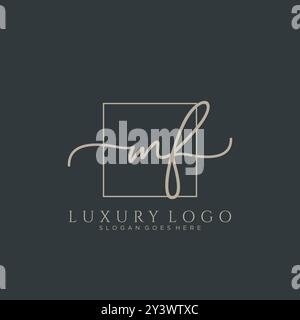 MF Initial Handschrift Logo Design Stock Vektor