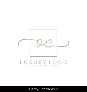 OC Initial Handschrift Logo Design Stock Vektor