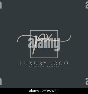 Vorlage für das Design des PX-Logos für die erste Handschrift. Stock Vektor