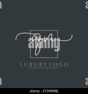 QN Initial Handschrift Logo Design Stock Vektor
