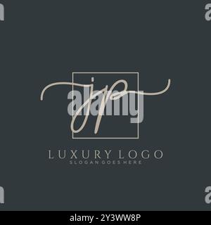 JP Initial Handschrift Logo Design Stock Vektor