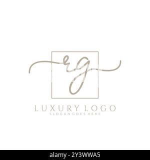 RG erste Handschrift Logo Design Stock Vektor