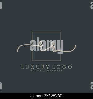 RR Initial Handschrift Logo Design Stock Vektor