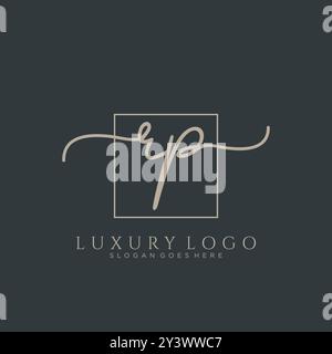 RP Initial Handschrift Logo Design Stock Vektor