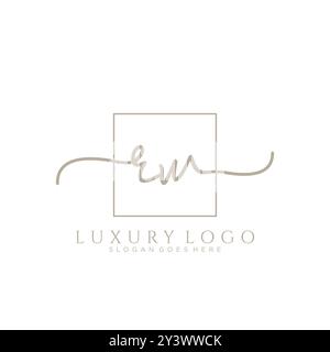 RW Initial Handschrift Logo Design Stock Vektor