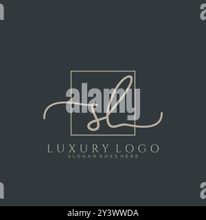 SL Initial Handschrift Logo Design Stock Vektor