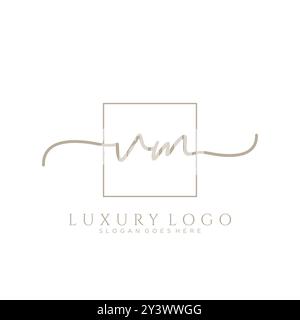 VM Initial Handwriting Logo Design Stock Vektor