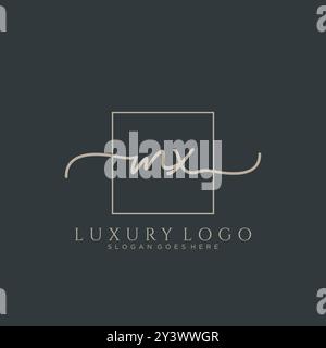 MX Initial Handschriftenlogo Stock Vektor