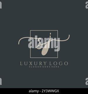 SJ Initial Handschrift Logo Design Stock Vektor