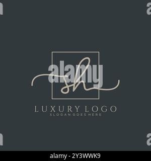 SH Initial Handschrift Logo Design Stock Vektor