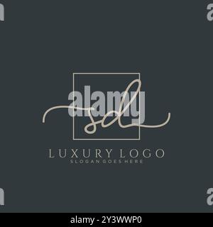 SD Initial Handschrift Logo Design Stock Vektor