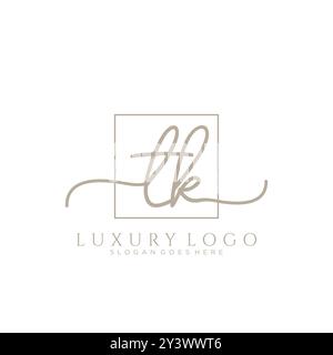 TK Initial Handschrift Logo Design Stock Vektor