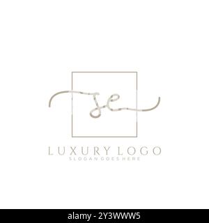 SE Initial Handschrift Logo Design Stock Vektor