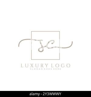 SC Initial Handschrift Logo Design Stock Vektor