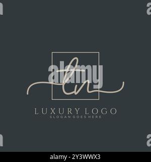 TN Initial Handschriftlogo Design Stock Vektor