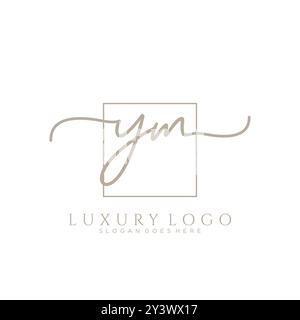 YM Initial Handschrift Logo Design Stock Vektor