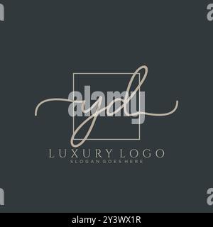 YD erste Handschrift Logo Design Stock Vektor