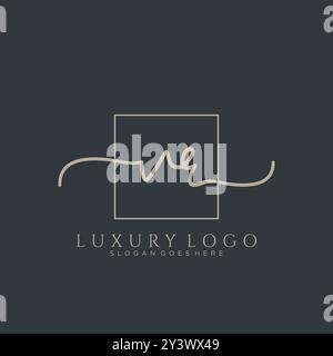 VR Initial Handschrift Logo Design Stock Vektor