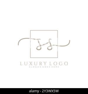 SS Initial Handschrift Logo Design Stock Vektor