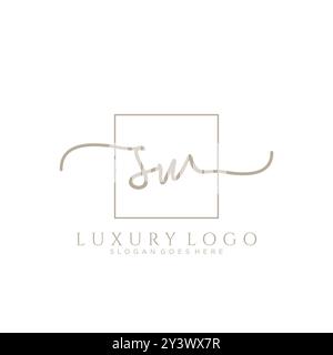SW Initial Handschrift Logo Design Stock Vektor