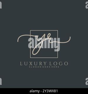 YR erste Handschrift Logo Design Stock Vektor