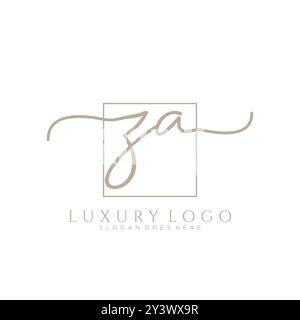 ZA Initial Handschrift Logo Design Stock Vektor