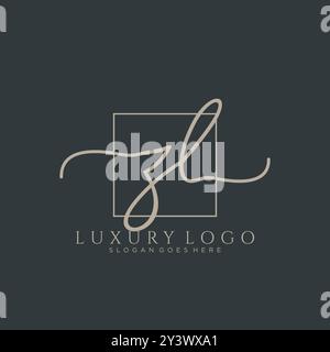 ZL Initial Handschrift Logo Design Stock Vektor