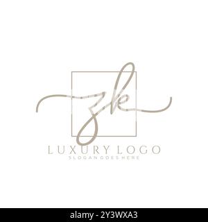 ZK erste Handschrift Logo Design Stock Vektor