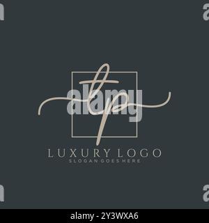 TP erste Handschrift Logo Design Stock Vektor