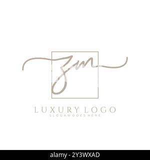 ZM Initial Handschrift Logo Design Stock Vektor