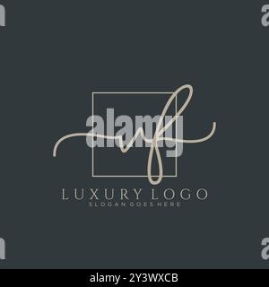 VF Initial Handschrift Logo Design Stock Vektor