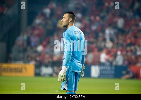 Toronto, Ontario, Kanada. September 2024. Brad Stuver #1 im MLS-Spiel zwischen Toronto FC und Austin FC. Das Spiel endete 2-1 für den Toronto FC. (Kreditbild: © Angel Marchini/ZUMA Press Wire) NUR REDAKTIONELLE VERWENDUNG! Nicht für kommerzielle ZWECKE! Stockfoto