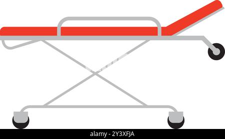 Symbol für das Trage-Bett. Vector Patienten Krankenhaus medizinische Bahre. Stock Vektor